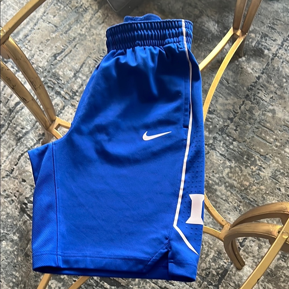 Nike Blue Athletic Shorts with White Stripe